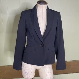 3.1‎ PHILLIP LIM Navy Blue One Button Peak Lapel Blazer Womens Size 2
